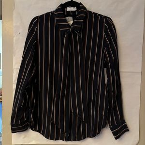 NWT FRAME Silk Striped Button-Up blouse size S